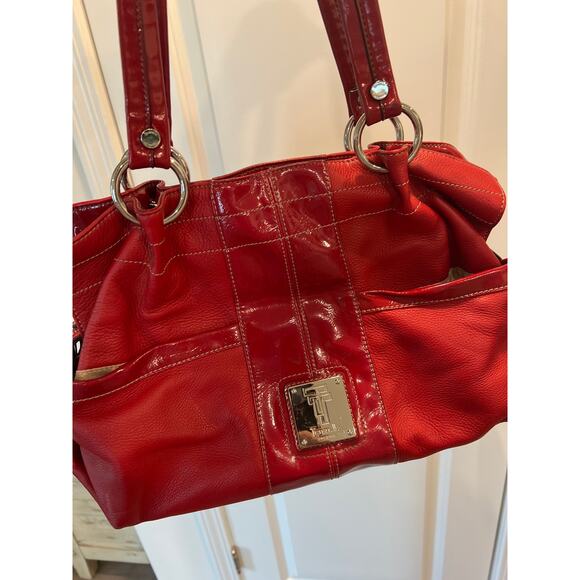 Tignanello red leather shoulder bag purse - Picture 2 of 7